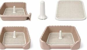 Small Medium Pet Indoor Dog Potty Tray w/ Grate Puppy Training Toilet Litter Box